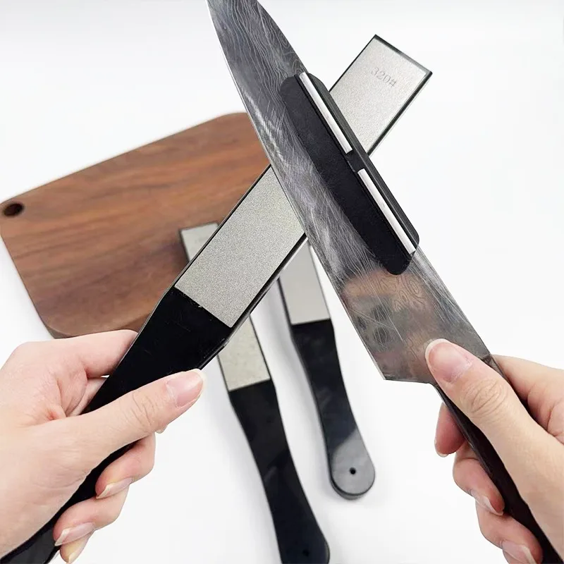 

Double Sided Diamond Sharpener Handle with Auto-Angle Guide-Rapid-Hone Anywhere! Quick Edge Restoration Outdoor Kitchen