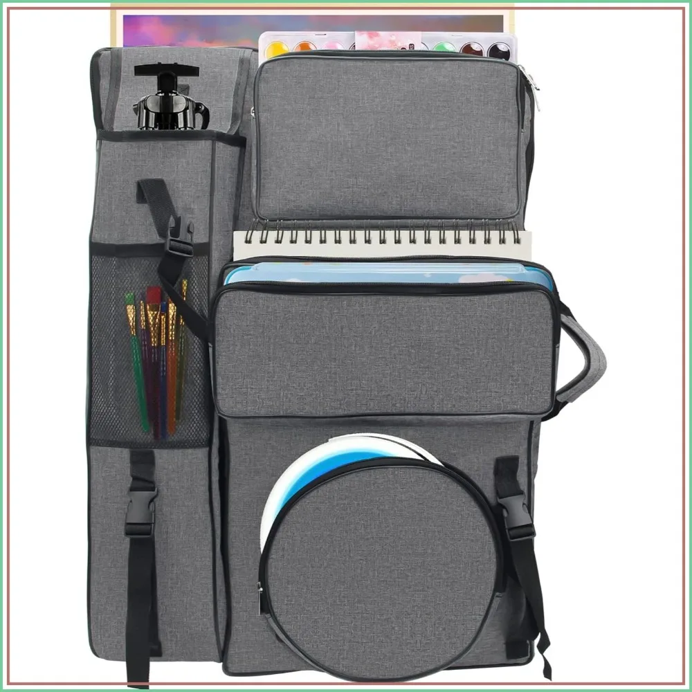 

Large Art Portfolio Backpack 20"x26" Canvas Artist Carry Bag for Drawing Board, Supplies