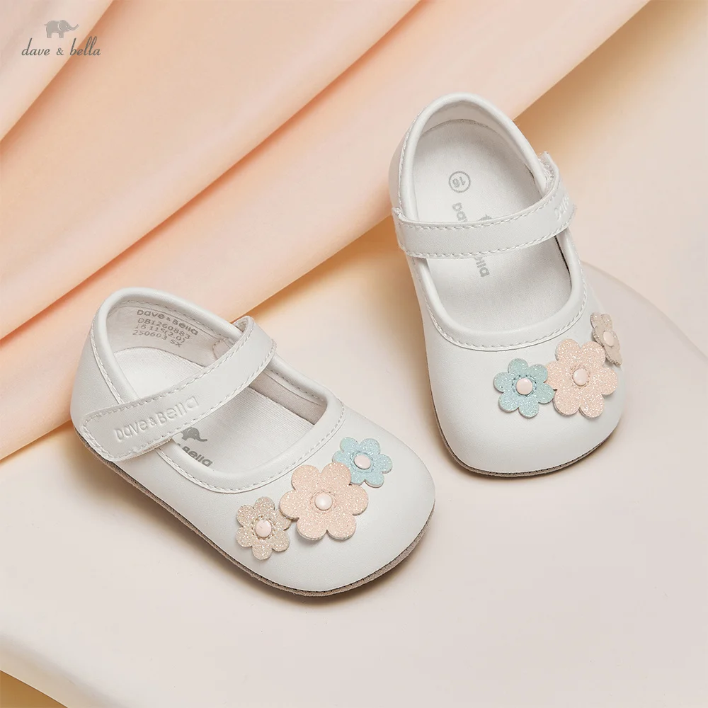 

Dave Bella Children Leather Shoes Spring Autumn Girls Antibacterial Shoes First Walkers Toddler Soft Soled Princess DB1260883