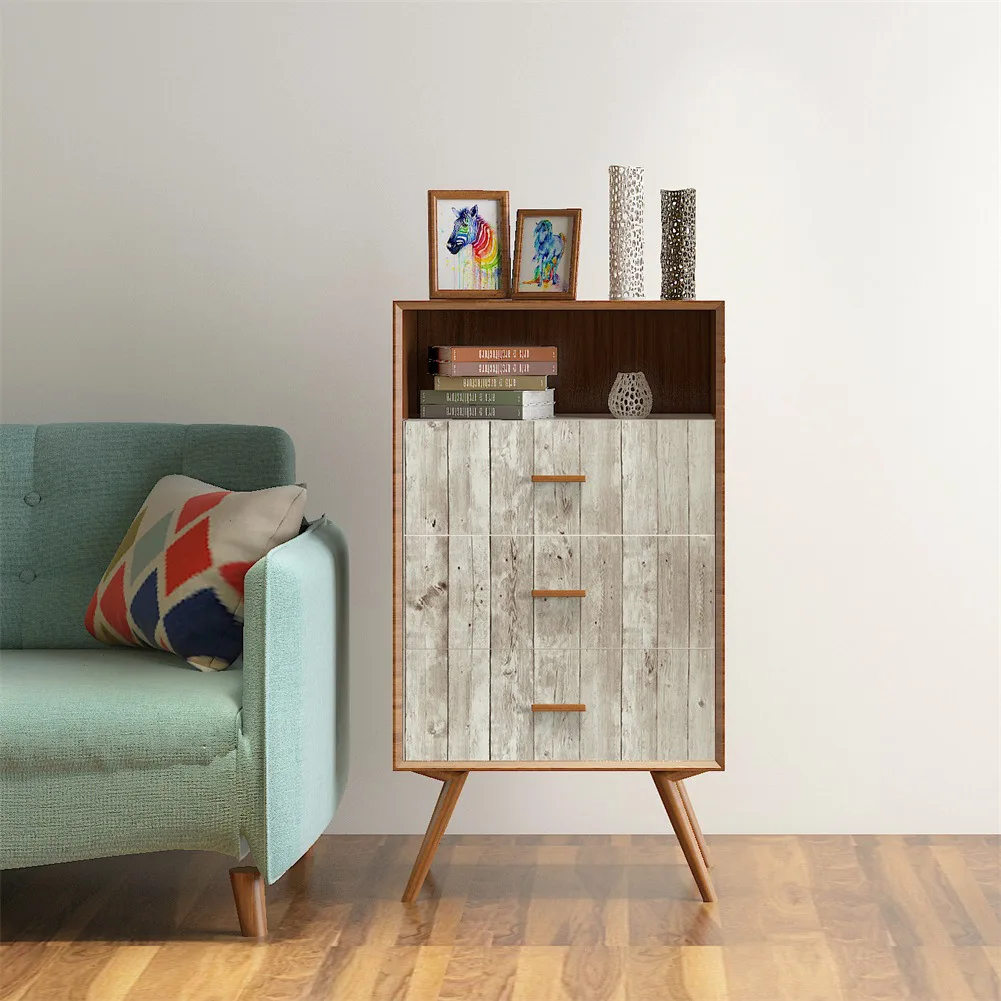 Papel de parede retro envelhecido, 3D auto-adesivo, PVC impermeável, fundo da sala, adesivos de parede decorativos, 45cm