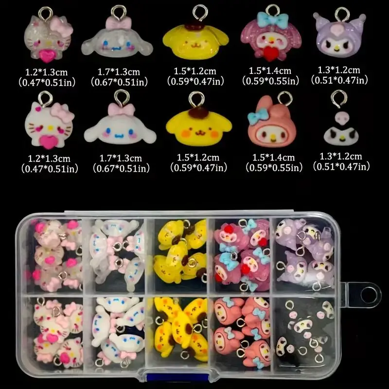 Ciondoli HelloKitty per accessori per la creazione di gioielli, perline Kuromi My Melody per portachiavi fai da te, collane, accessori per braccialetti