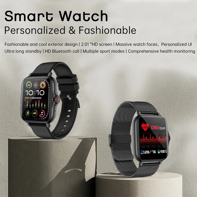 Smart Watch With Wireless Full Screen Wrist Watch Health Monitoring Blood Oxygen Multifunctional Smart Wrist Watch For Men Women