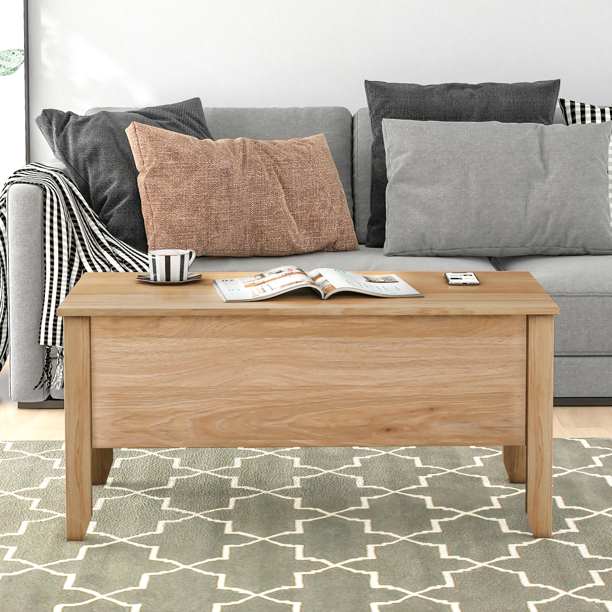 3 Color Lifting Tea Table End Table For Office Coffee Table Magazine Shelf With Cabinet Storage Organizer  Home Living Furniture