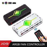 1~9 Port 3-in-1 4-Pin PWM Magnetic Hub with Remote PWM Magnetic Fan Hub Splitter ARGB Hub Splitter for PC Cases