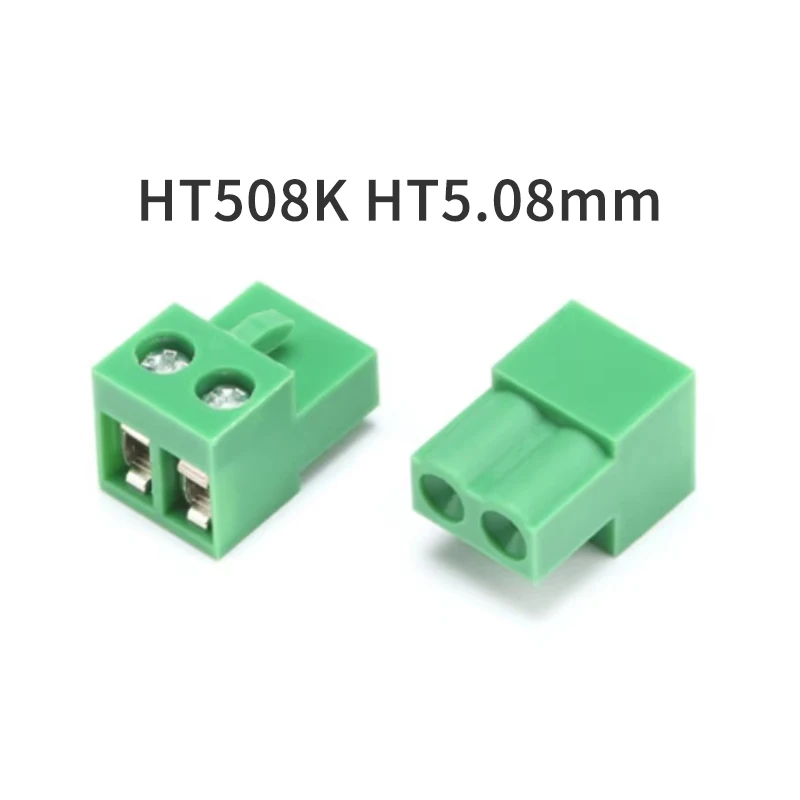 (10 Pieces) HT508K HT5.08 - 2P 3P 4P ~ 12P Pluggable Connector Terminal Block 5.08mm Green Pitch Plug