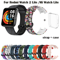 Silicone Band Strap For XiaoMi Mi Watch Lite / For Redmi Watchstrap For Redmi Watch 2 Lite WristBand Bracelet Replacement +Case