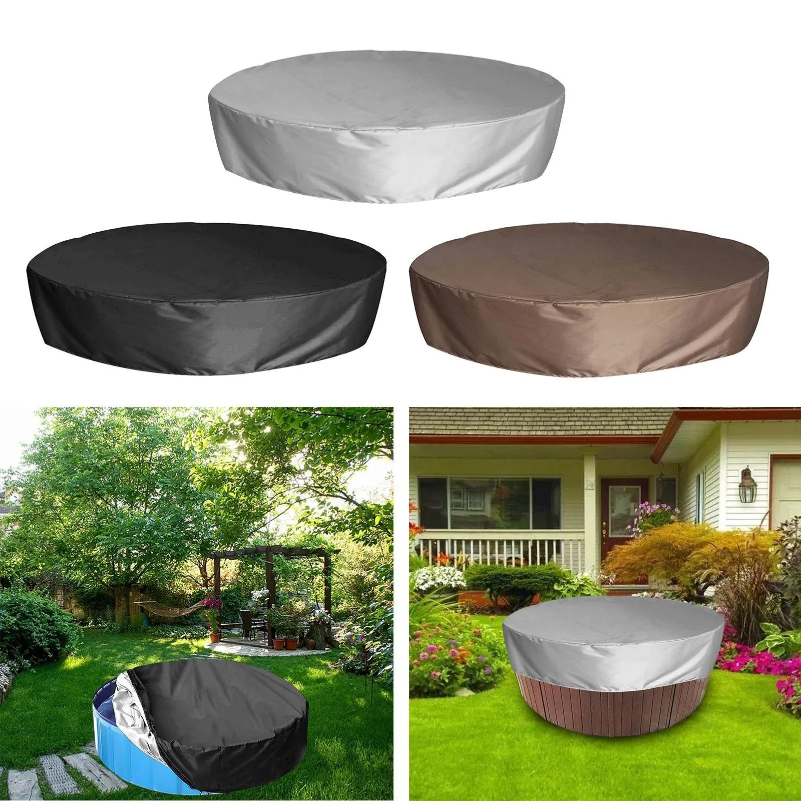 6.23ft Pool Cover Waterproof Dustproof for Garden SPA Pond Above Ground Family