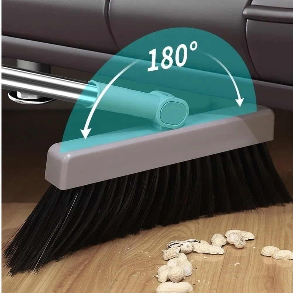 3-in-1 Folding Broom Set Long Handle Non-Stick Hair Cleaning Brush Set Stand Up Dustpan Multi-Surface Household Cleaning Set