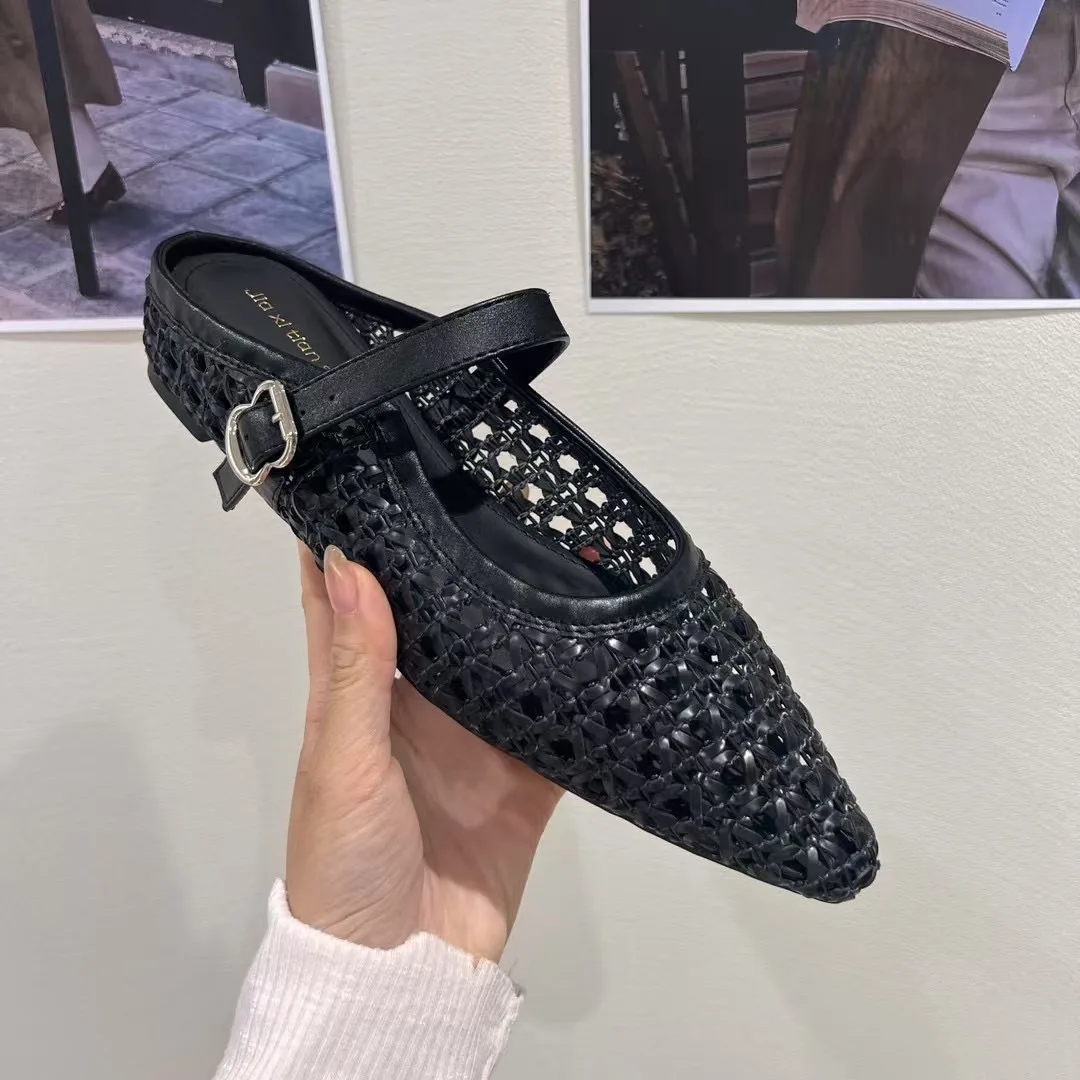 Zapatos planos cómodos y transpirables para mujer, sandalias informales para exteriores, todo Muller, talla grande 35-42