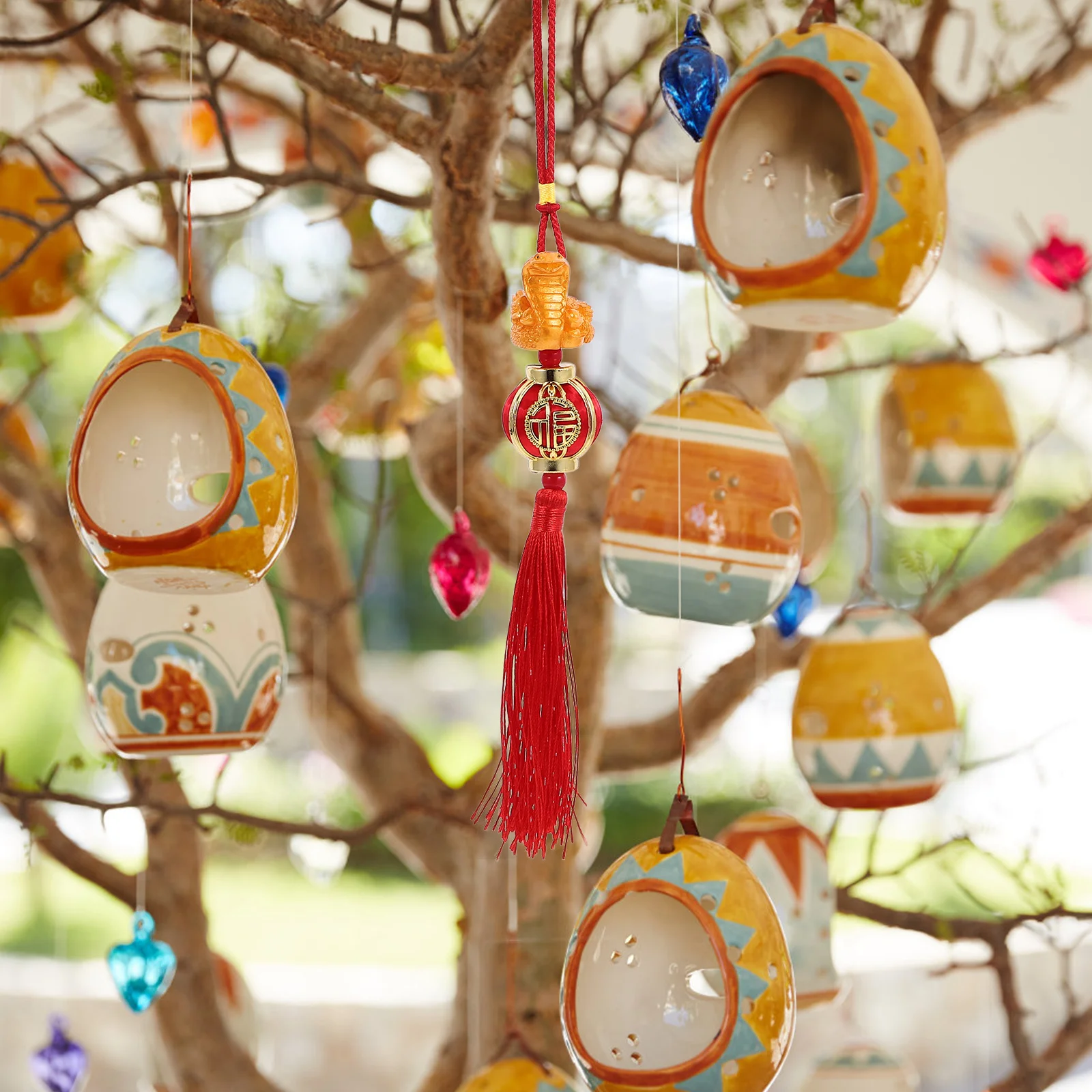 4 قطعة المعلقات ثعبان السنة الصينية الجديدة نابضة بالحياة الراتنج البلاستيك حلي معلقة مهرجان الربيع الديكور للمنزل مكتب سيارة