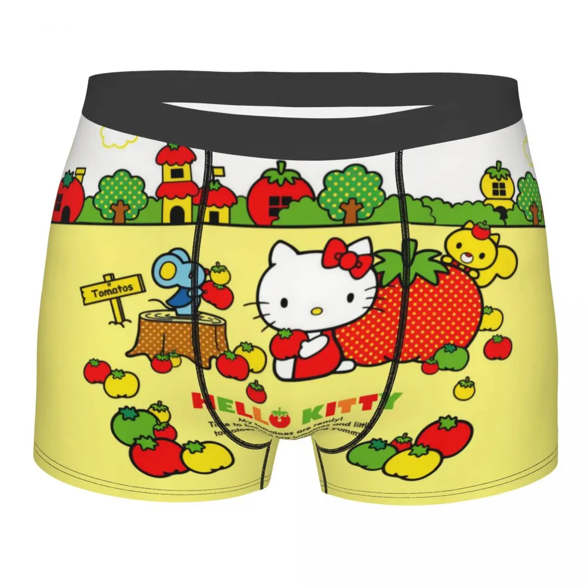 

Нижнее белье Sanrio Cat Hello Kitty на заказ, мужские шорты-боксеры с принтом, мягкие трусы