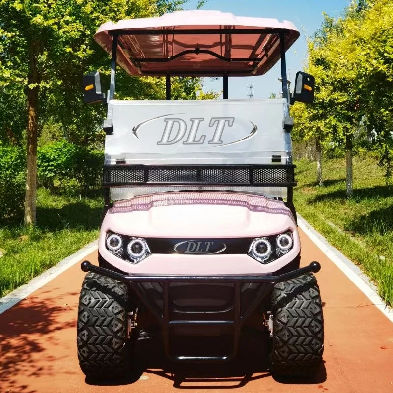 

Wholesale And Retail Brand New 4 Wheel High Quality Off Road Vehicle 60V Economical 4 Seater Cherry Pink Electric Golf Cart