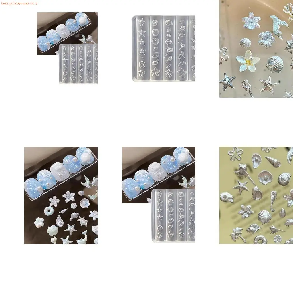F92D Silicone Decorating Molds Sea Series Small Accessories Crafting Molds