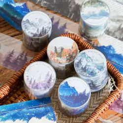 Journal GO 4.5x200cm Natural Forest Tape Sticker Scenery for Collage Junk Journal Scrapbooking Landscape DIY Masking Tape