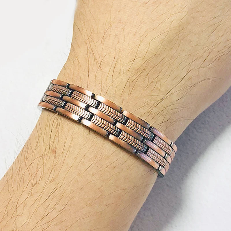 Men Women Elegant Pure Copper Energy Germanium Magnetic Therapy Link Bracelet Pain Relief for Arthritis Carpal Tunnel DropShip