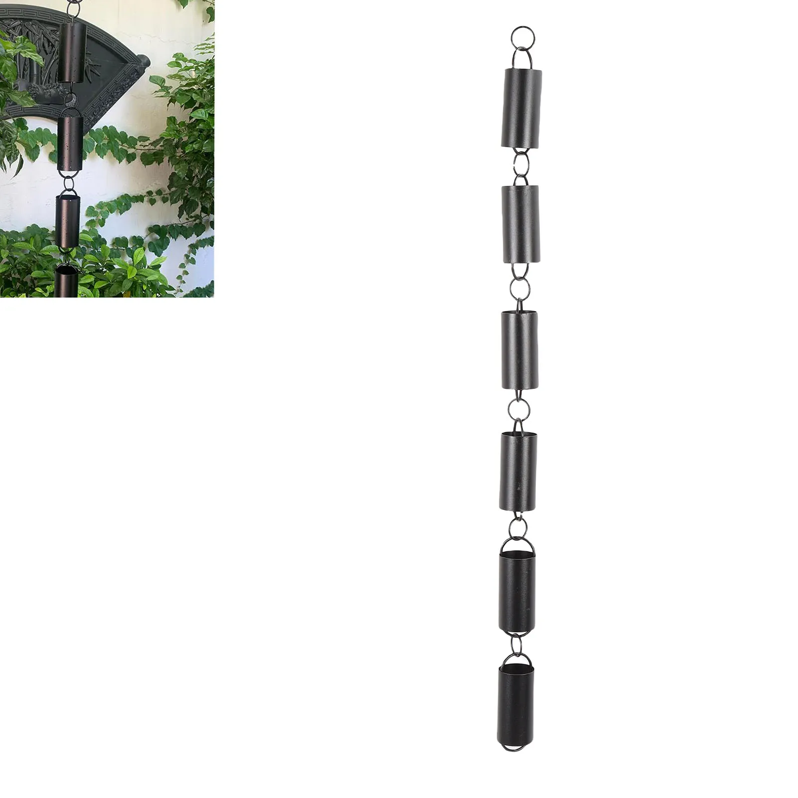 

Aluminum Alloy Cylinder Rain Chain 39.4in Decorative Rain Catcher Chain For Gutters Rain Gutter Downspout