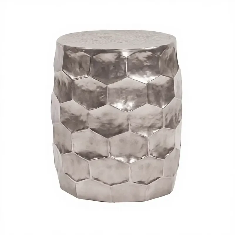 for Custom Wholesale Exquisite Luxury Own Brand Handmade Wrought Iron Modern Velvet Upholstered Powder Coated Finish Drum