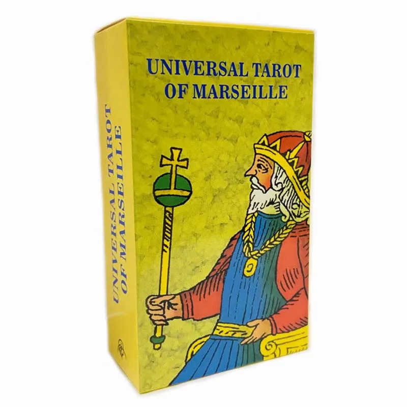 Universal Tarot of Marseille Tarot Deck 78 Cards English Version Fate Divination Tarot Cards with Guidance Manual Board Games