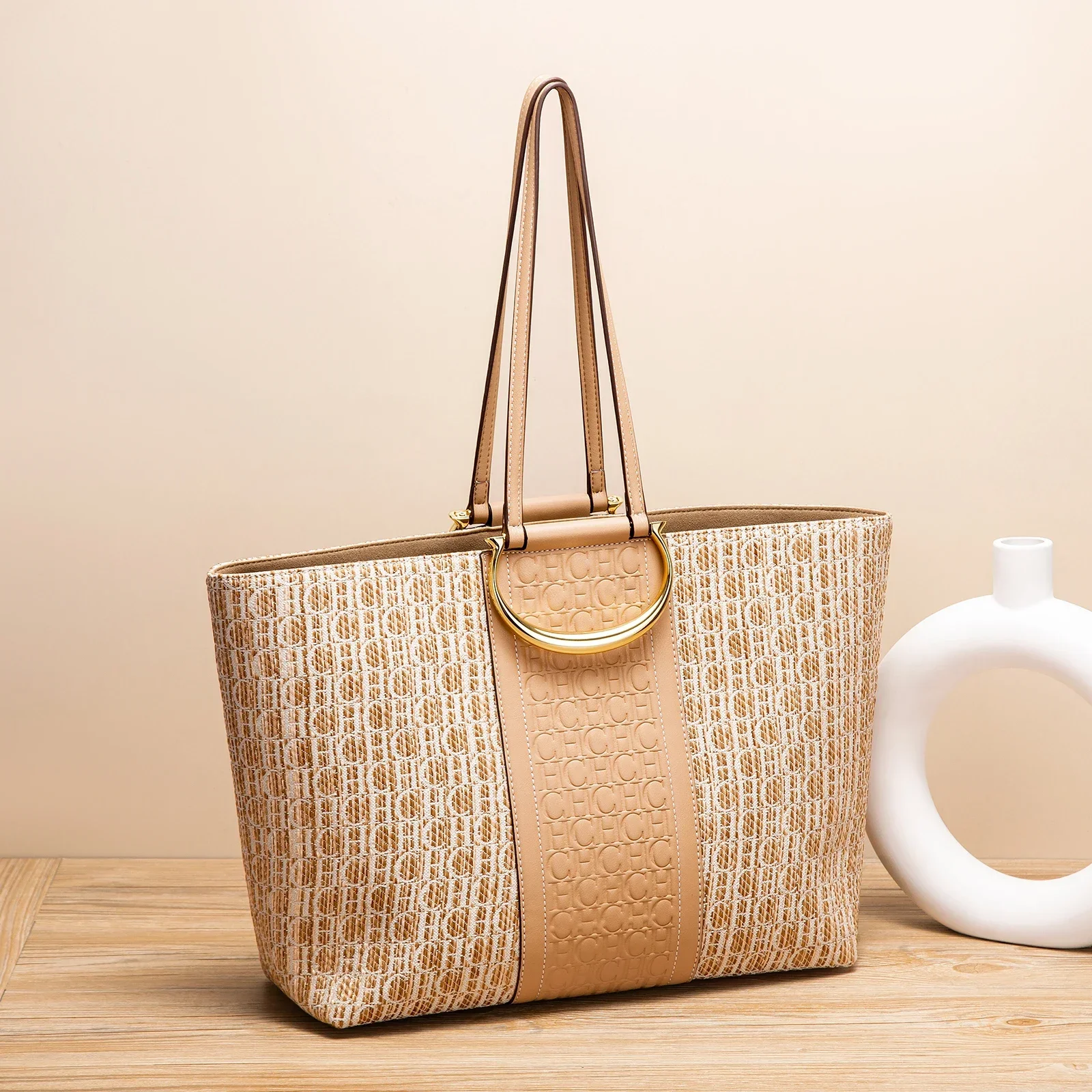 

Storage Bag Women's Vacation Beach Bag Women's Tote Bag New Large Capacity Brand Grass Weaving High Quality Handbag