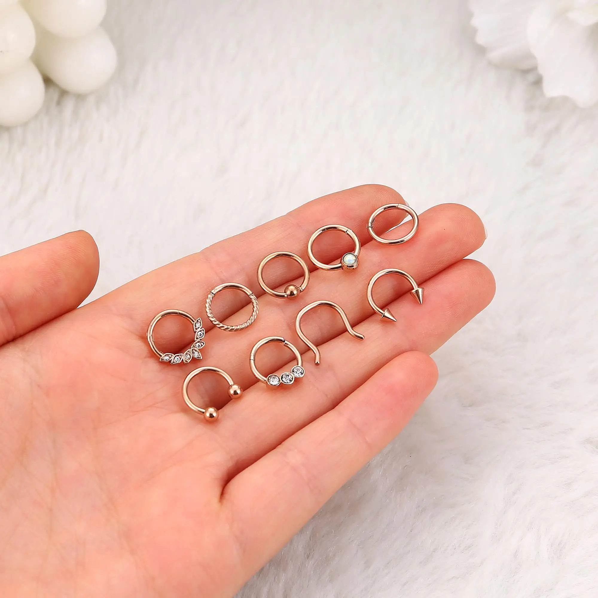 Drperfect 16G Septum Ring Schmuck Ohrringe Edelstahl Hoop Nasenringe für Frauen Helix Tragus Lippenknorpel Septum Piercing – Detail 4
