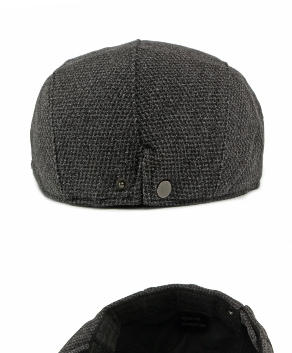 HT4936 Baskenmütze für Männer Frauen Herbst Winter Wolle Baskenmütze Männlich Weiblich Ivy Flache Kappe Vintage Künstler Maler Hut Einstellbare Baskenmütze Kappe – Detail 14