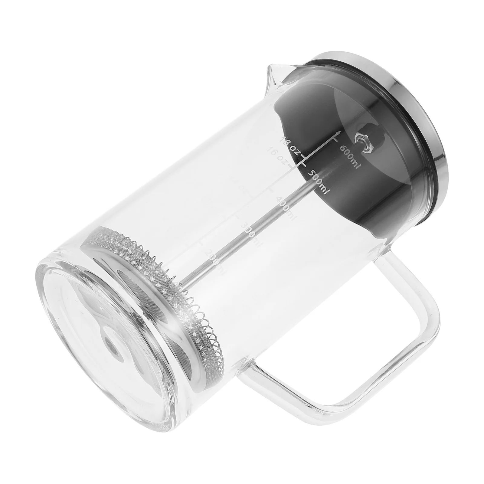 1 قطعة ماكينة ضغط القهوة المنزلية المميزة إبريق قهوة يدوي سعة كبيرة مرشح بقايا سهلة التنظيف وعاء قهوة شفاف للمنزل