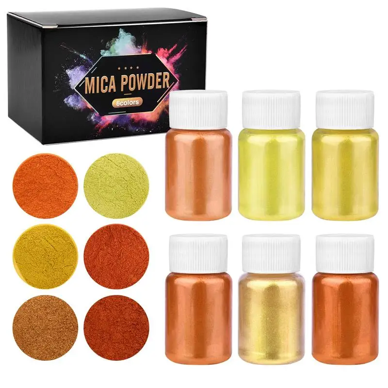 6-delige set epoxyhars kleurstof mica poeder gepoederde pigmenten set hars mica parelmoer hars parel doos verpakt micas kleurstoffen hars