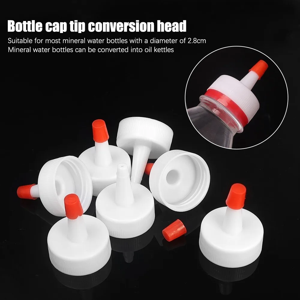 10pcs 28mm Bottle Cap Tip Conversion Head Red Plastic Squeeze Bottles Replacement Caps Leak Proof Universal