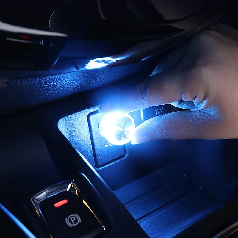 Mini USB Plug Lamp 5V LED Night Light Colorful Ambient Light Car Decoration LED Lamp Nightlight Mobile Power Charging Lighting