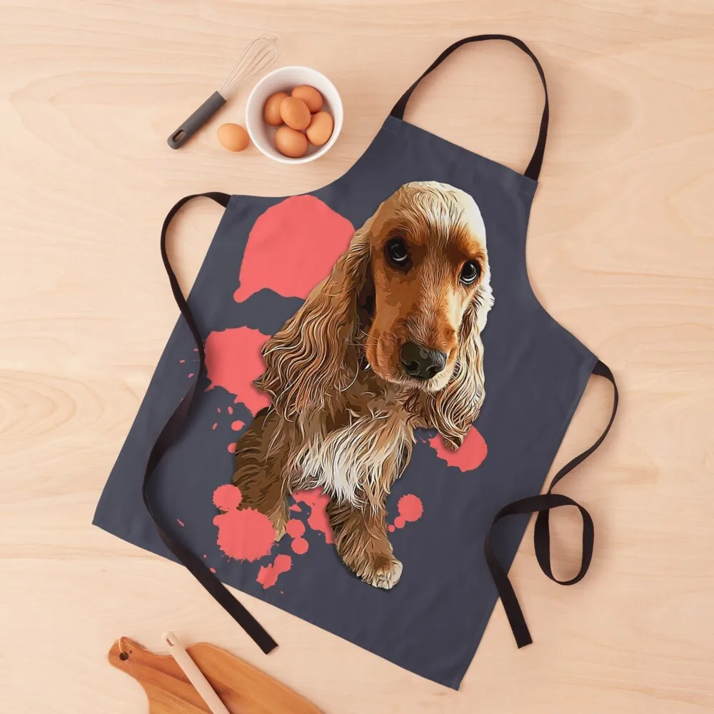 Cocker Spaniel Fun Splash Puppy Dog Apron Kitchen Apras Man Kitchen Supplies Idea Goods Apron