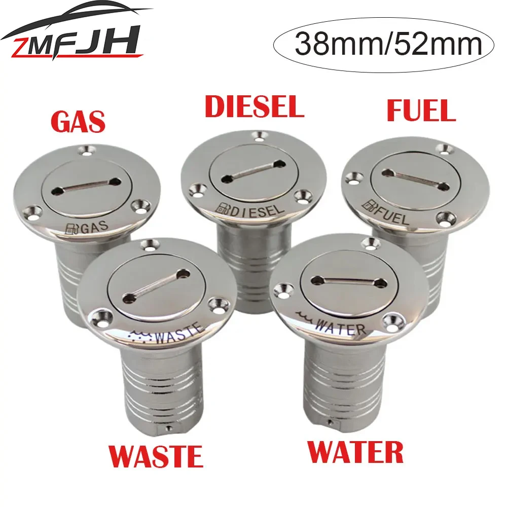 Marine Boat Hardware Deck Filler 38/50mm 316 Stainless Steel Key Cap Filler Water Waste Diesel Gas Fuel Deck Filler 1.5