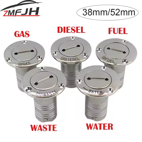 Marine Boat Hardware Deck Filler 38/50mm 316 Stainless Steel Key Cap Filler Water Waste Diesel Gas Fuel Deck Filler 1.5" and 2"