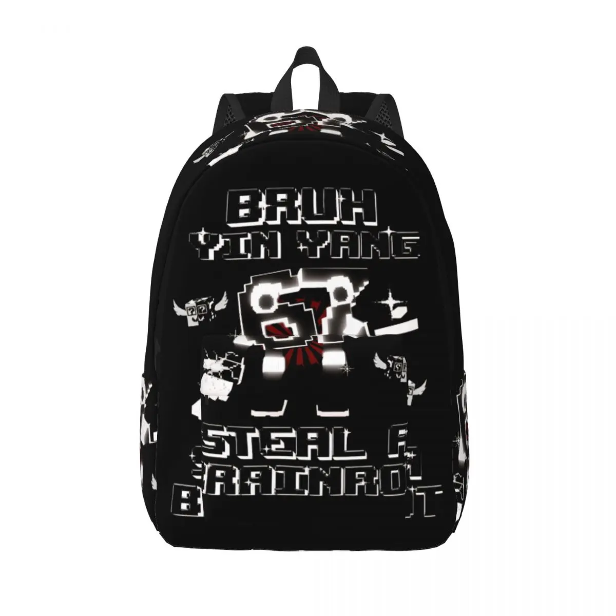 Bruh Yin Yang 67 Six Seven 6-7 Brainrot Steal A Brainrot for Teens Student School Bookbag Daypack Middle High College Travel