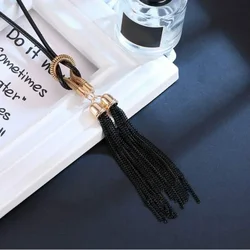 New Korean Version Simple Fashionable Versatile Tassel Long Necklace for Women's Sweater Chain Accessories Creative Gifts