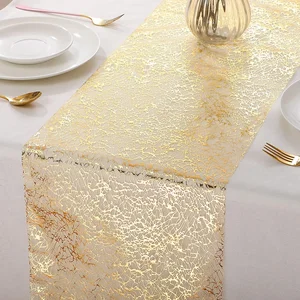 Goldene Tischkorridore mit metallischem Glanz, Tischdecke, rechteckige Rolle, Tischdekoration, Geburtstag und Hochzeit, 30 x 500 cm 8 Hauptverkauf Gold Table Korridor - №4