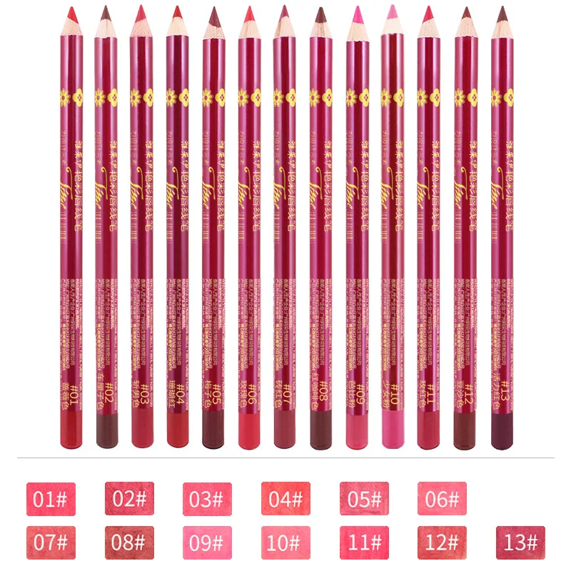 Waterproof Fade Proof Lip Liner Pencil for Beginner Easy Long Wear Velvet Pigmented for Lip Contour Beauty Tool