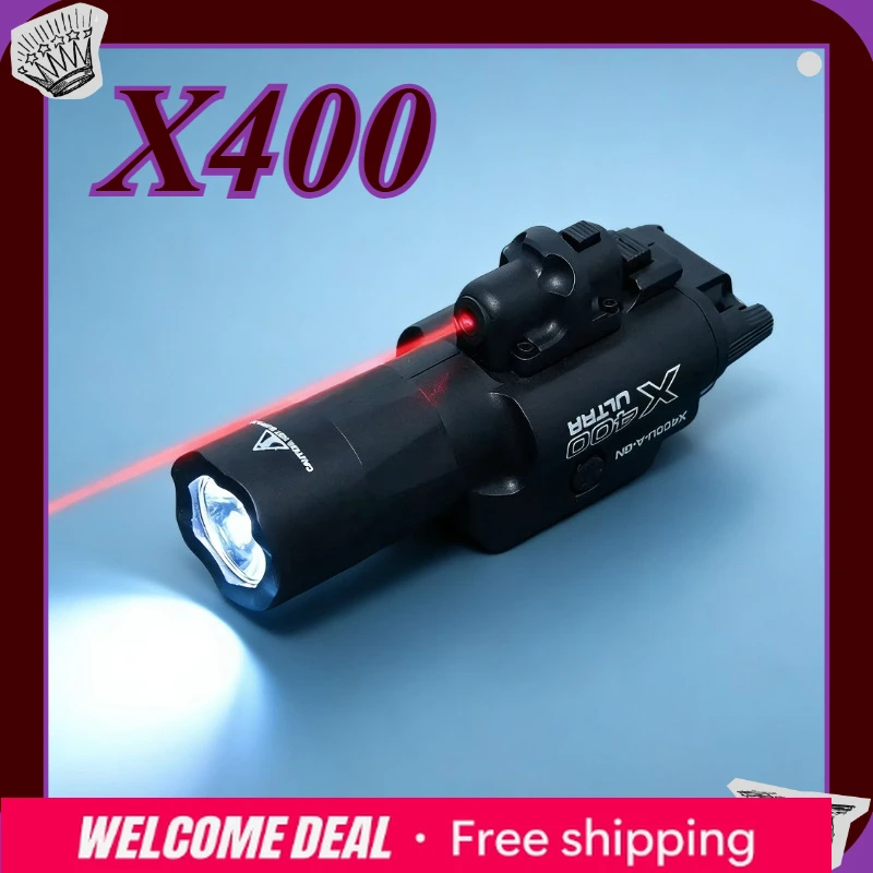 

Фонарь 2026 Premium Nylon X400U с двойной функцией - крепление на 20-мм планку для игр CS, игрушечного страйкбола и активного отдыха на природе