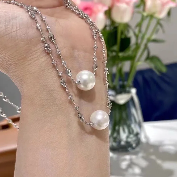 

Ожерелье из натурального пресноводного жемчуга Эдисона 10-11 мм, нежная цепочка на ключицу с серебряной застежкой S925