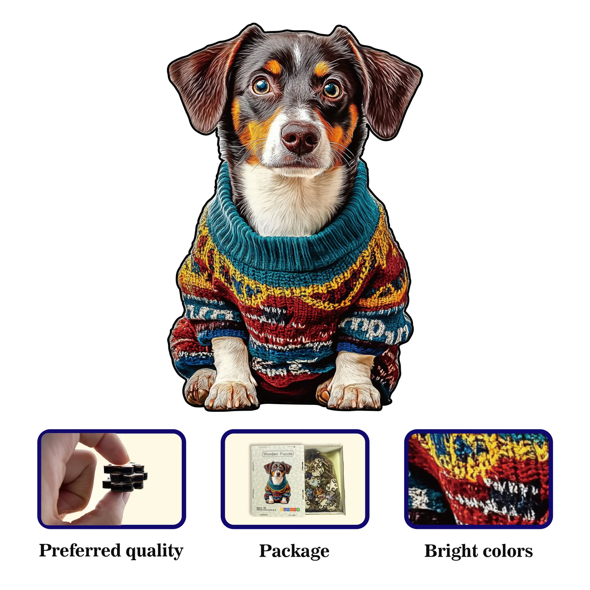 107/201pcs 개 불규칙한 모양의 나무 퍼즐 닥스훈트 직소 퍼즐 스트레스 해소 게임 생일 크리스마스 선물 홈 장식용