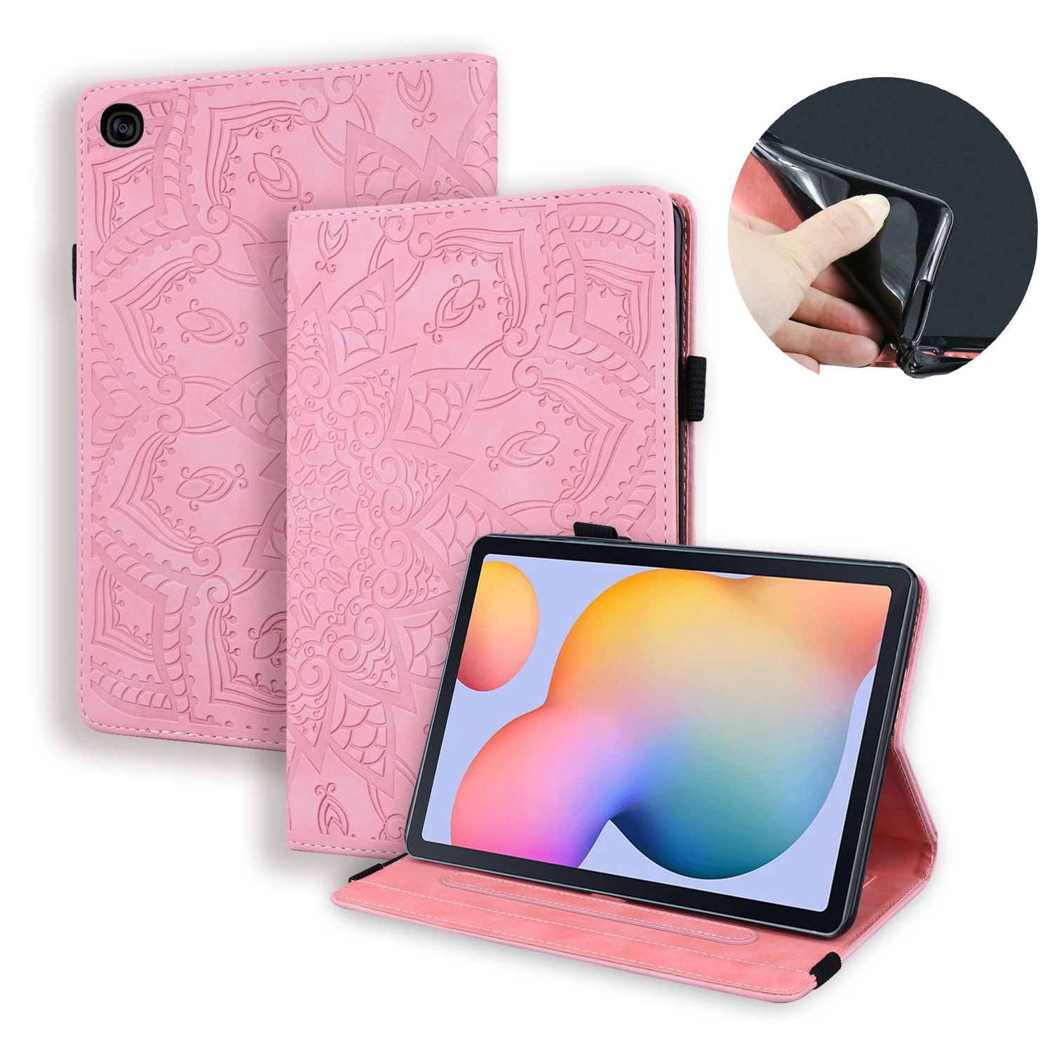 

Кожаный чехол с цветочным тиснением для Samsung Galaxy Tab S6 Lite P620 P625 P627 10,4 2024, чехол P610 P619, чехол-подставка для планшета