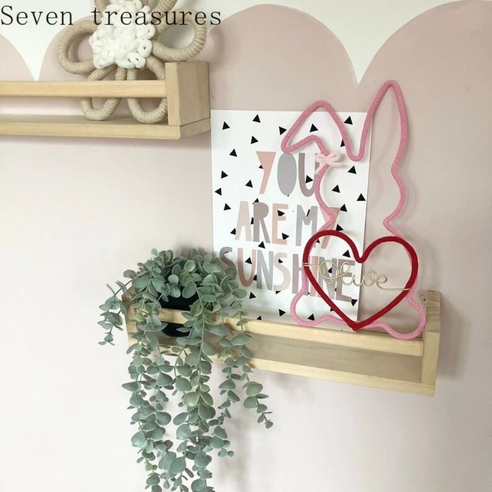 

Personalized Rabbit Heart Name Decor Gifts for Boys and Girls Kids' Room Decor, Birthday Decorations, Room Beautification