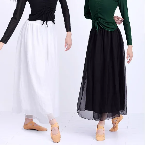 

Women Dance Wide Leg Pants Ballet Practice Pants Adults Yoga Jogging Classical Trousers Loose Long Chiffon Pants Harem