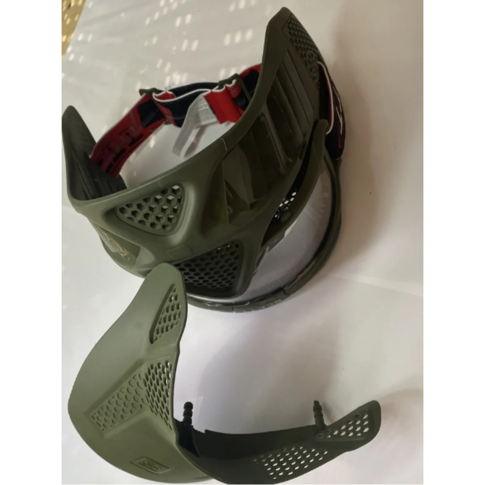 High Strength Full Face Protective Mask Dual Lens Anti Fog Goggles Detachable Chin Guard Outdoor Sports Safety Mask