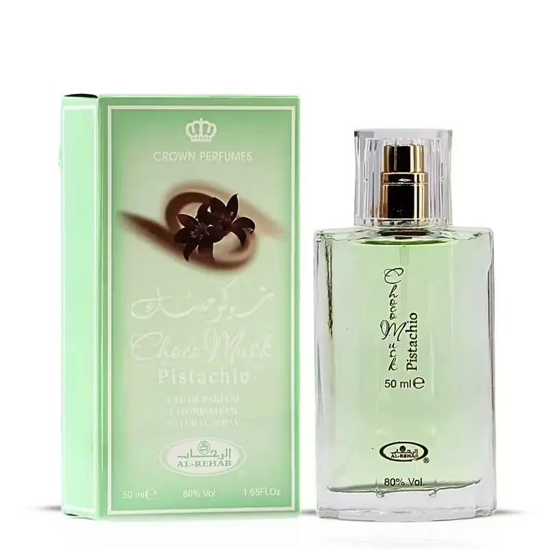 Al-Rehab Choco Musk Pistache Eau De Parfum Unisexe 50ml Nutty Gourmand Parfum avec Pistache pour Femmes et Hommes