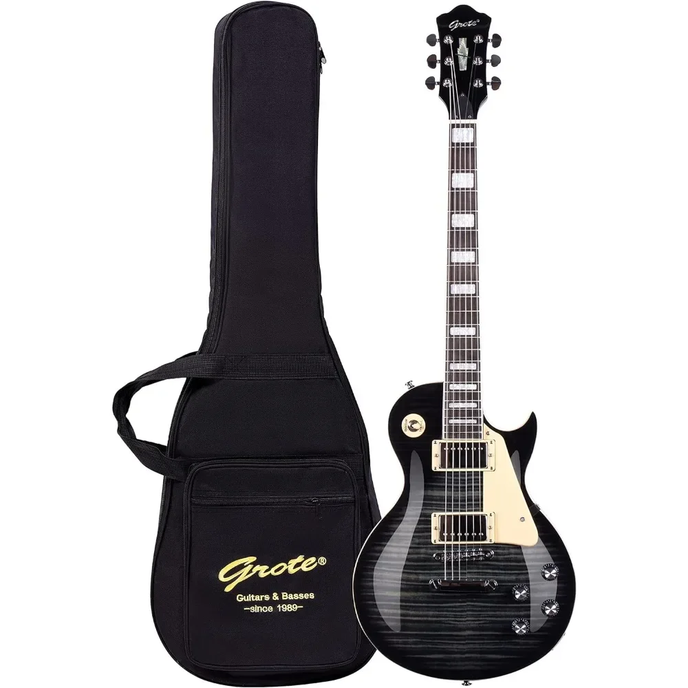 Acoustic Electric Guitar Set Guitar Solid Body Electric Guitar With Gigbag LPYS-006 (Black) High Quality Guitars Professional V