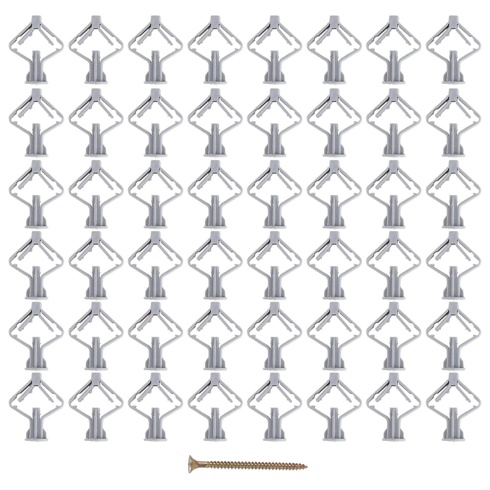 

100pcs Plastic Butterfly Anchors Wall Hanging Hardware Expansion Tubes Drywall Fixings Strong Grip Firm Fixing Practical Design