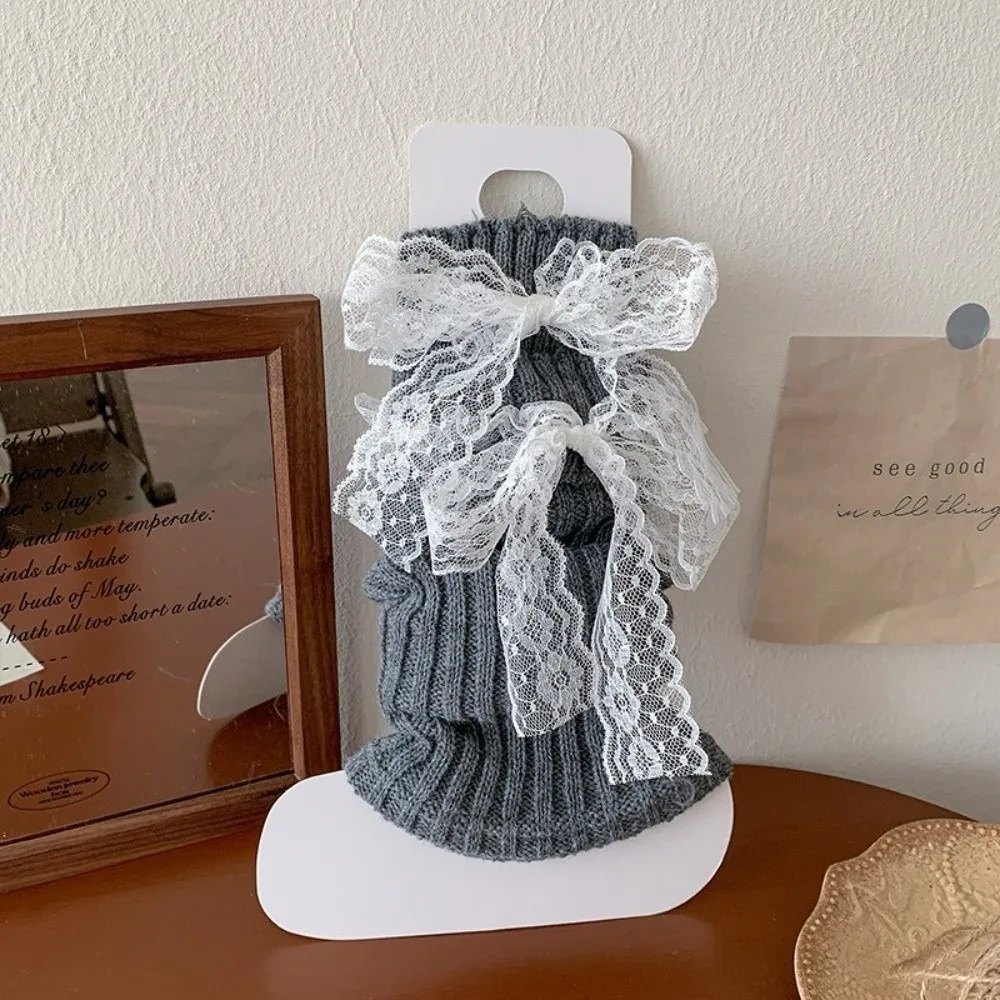 

Новые однотонные гетры с вязаным бантом в стиле Харадзюку, носки до середины икры, утепленные бахилы, осень и зима