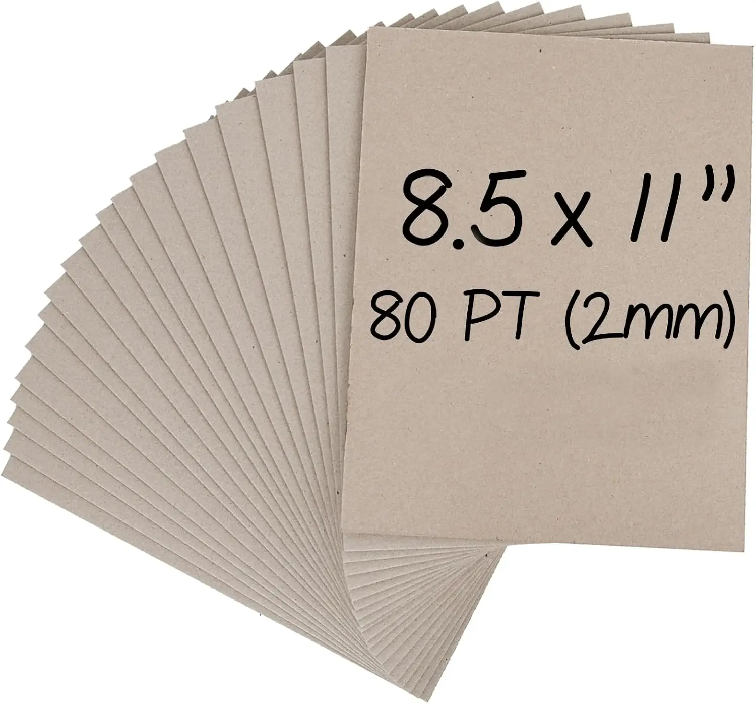 

80pt Chipboard Sheets 8.5x11 in - 20 Pack for Book Binding, Craft Backing and Sturdy Alternatives to Thin Cardboard