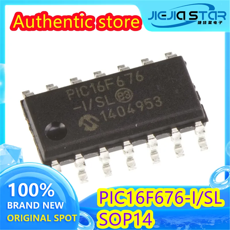 (3/40 pieces) PIC16F676-I/SL PIC16F676 SMD SOP-14 microcontroller/8-bit New authentic Spot delivery Fast Electronics