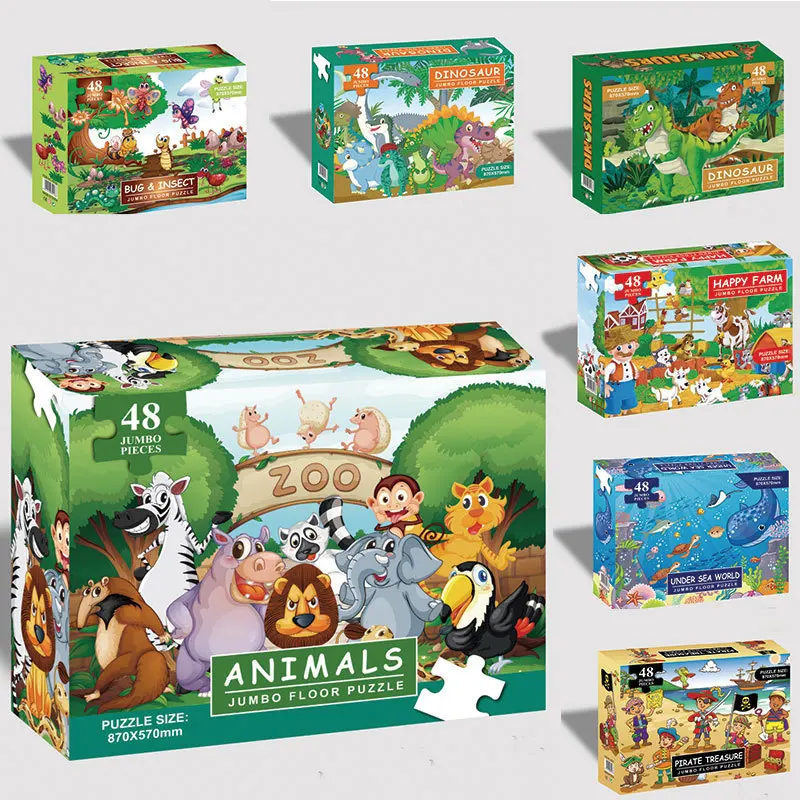 48 Pieces Puzzle Jigsaw Marine Animals Decompress Educational Toys for Adult Children Creative Puzzle Game Gift P460